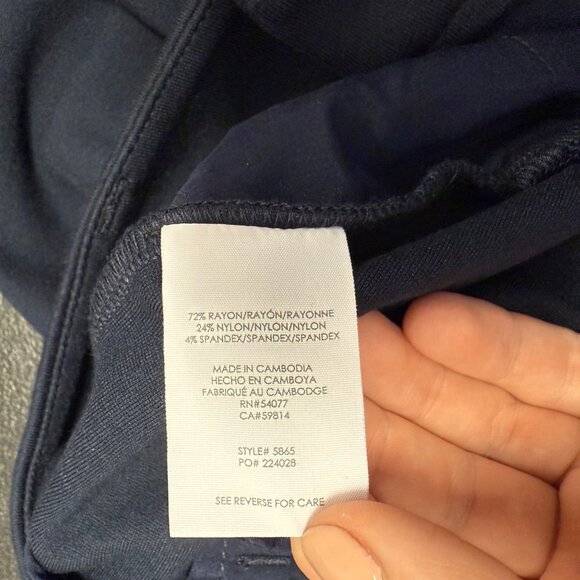 Cabi Womens Navy Stretch Trousers Dress Pants Size 8 Nautical - Picture 4 of 9